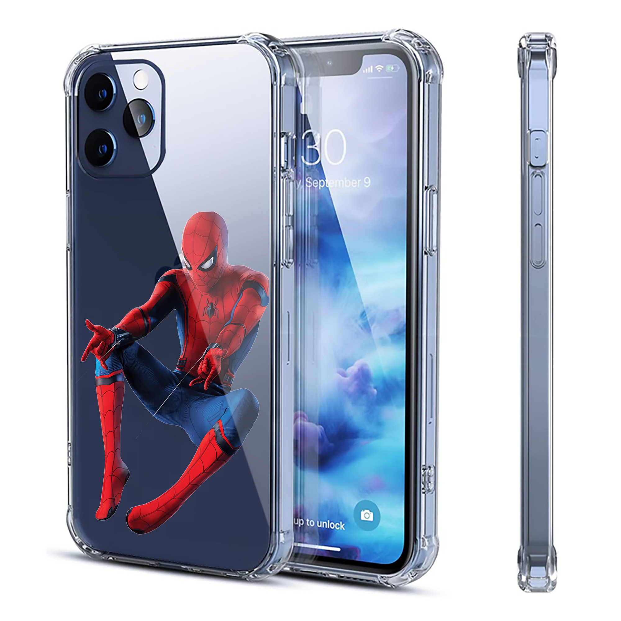 （画像用） Spider Man スパイダーマン 【iPhone 12シリーズ対応】透明スマホケース（クリアソフトケース）